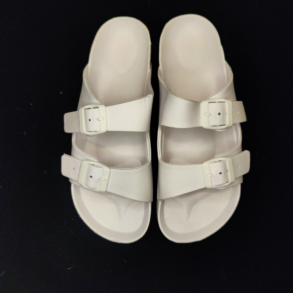 White Slip On Sandles